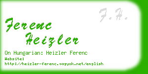 ferenc heizler business card